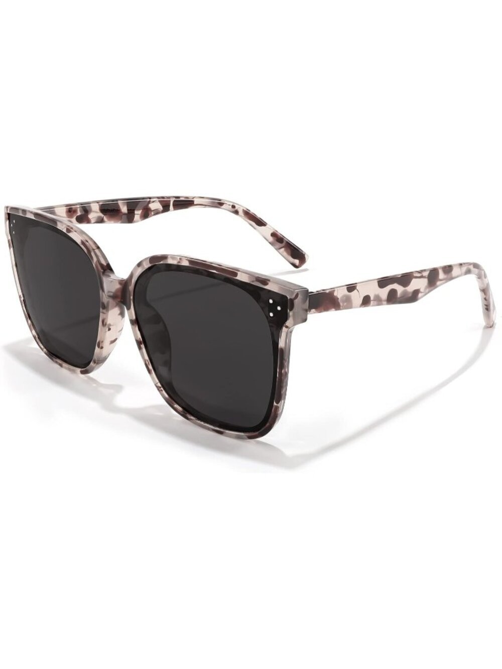 Women's Marble Frame Square Oversized Polarized Sunglass Minimalist Style B2600